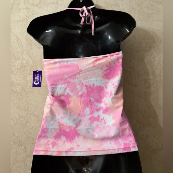 πSugar & Jade Pink Butterfly Halter Top - Picture 2 of 4